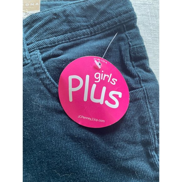 Arizona Jean Co. Girls Skinny Jeans Adjustable Waist 10 1/2 Plus Dark Teal - Picture 3 of 7